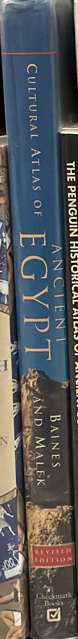 Cultural atlas of ancient Egypt / by John Baines and Jaromir Malek spine