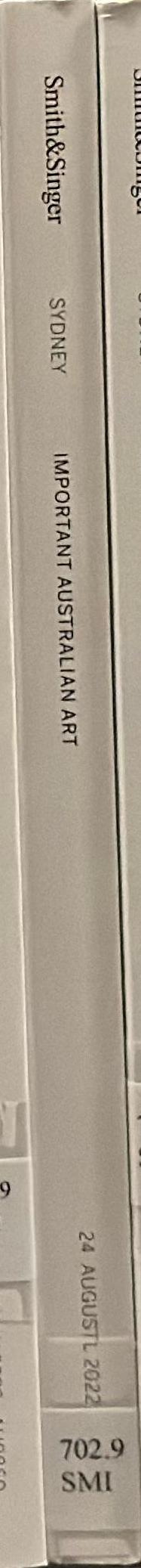 Important Australian art : auction in Sydney, 24 August 2022 / Smith & Singer spine