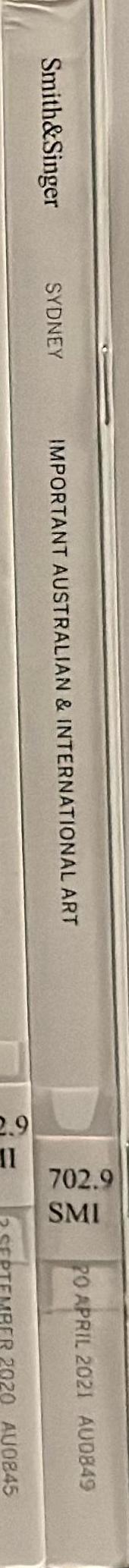 Important Australian and international art : auction in Sydney, 20 April 2021 / Smith & Singer spine