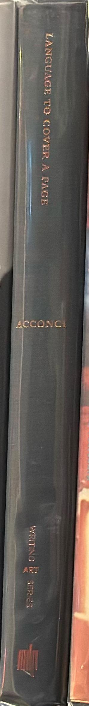 Language to cover a page : the early writings of Vito Acconci spine