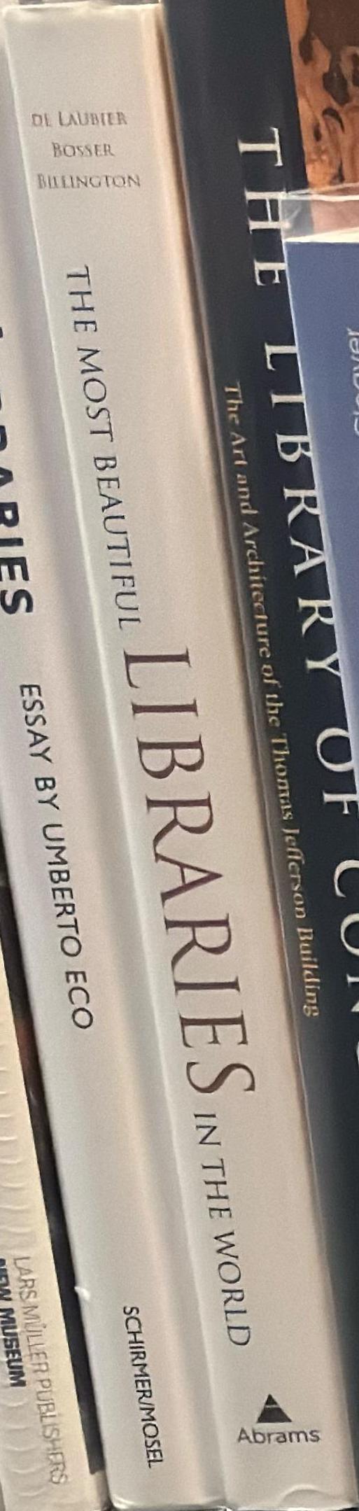 The most beautiful libraries in the world /​ photographs by Guillaume de Laubier ; text by Jacques Bosser ; foreword by James H. Billington ; translated from the French by Laurel Hirsch spine