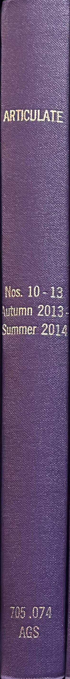 AGSA magazine (formerly Articulate) spine