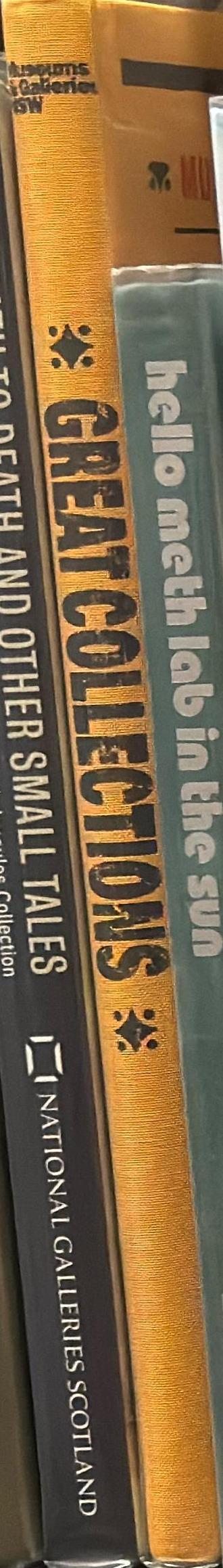 Great collections : treasures from Art Gallery of NSW, Australian Museum, Botanic Gardens Trust, Historic Houses Trust of NSW, Museum of Contemporary Art, Powerhouse Museum, State Library of NSW, State Records NSW / presented by Museums & Galleries NSW spine