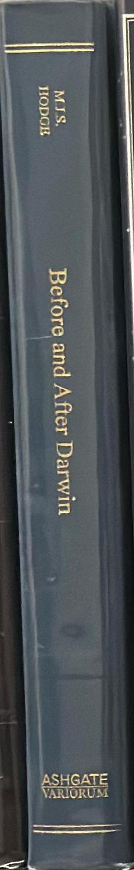 Before and after Darwin : origins, species, cosmogonies, and ontologies spine