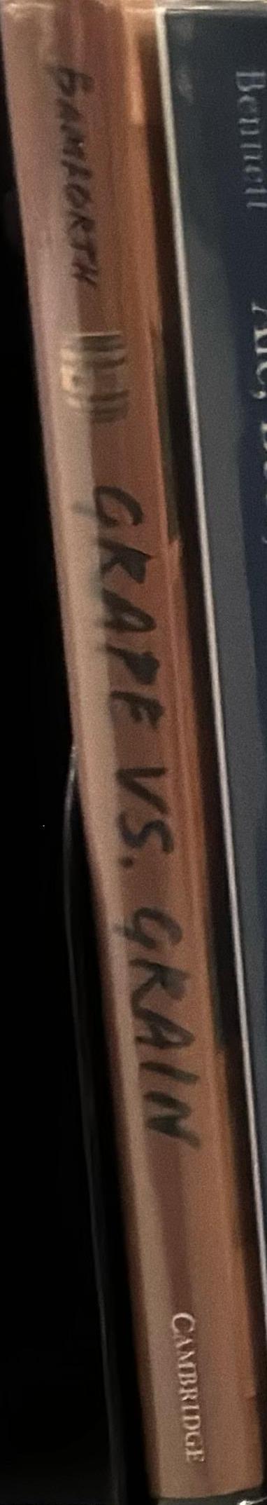 Grape vs grain : a historical, technological and social comparison of wine and beer spine