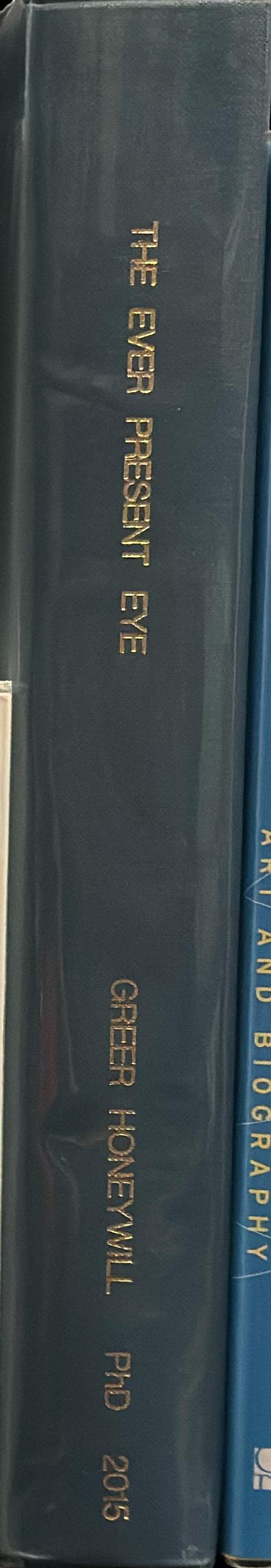 The ever present eye : a studio exploration of the moment and the everyday lived experience / Greer Honeywill spine