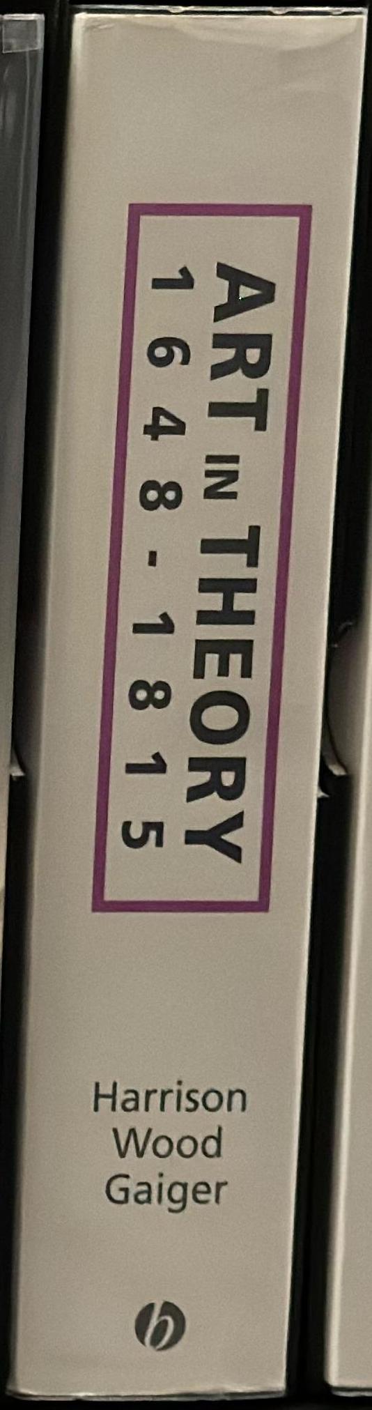 Art in theory, 1648-1815 : an anthology of changing ideas spine