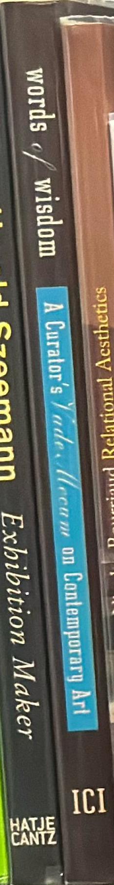 Words of wisdom : a curator's vade mecum on contemporary art /​ edited by Carin Kuoni spine