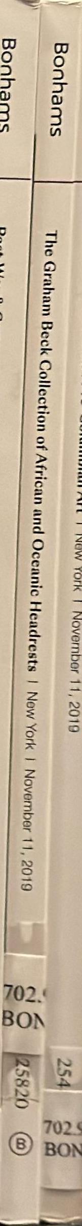The Graham Beck collection of African and Oceanic headrests : New York, Monday November 11, 2019 / Bonhams spine