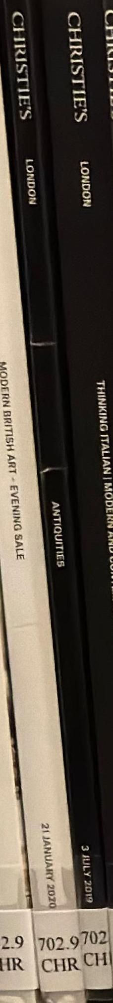 Antiquities : Wednesday 3 July 2019 / Christie's spine