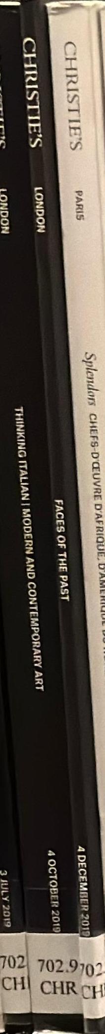 Faces of the past : ancient sculpture from the collection of Dr. Anton Pestalozzi, part II : Wednesday 4 December 2019 / Christie's spine
