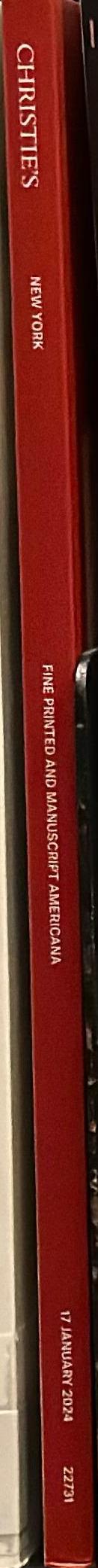 Fine printed and manuscript Americana, 17 January 2024 / Sotheby's spine