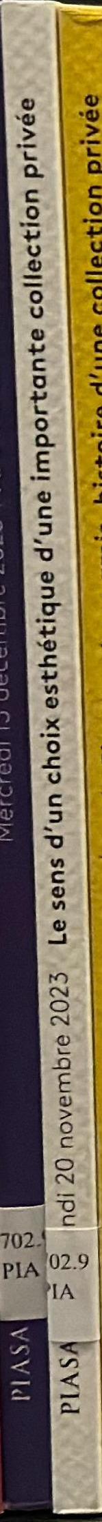 Le sens d'un choix esthetique : d'une importante collection privee : auction Monday November 20th 2023 / PIASA spine