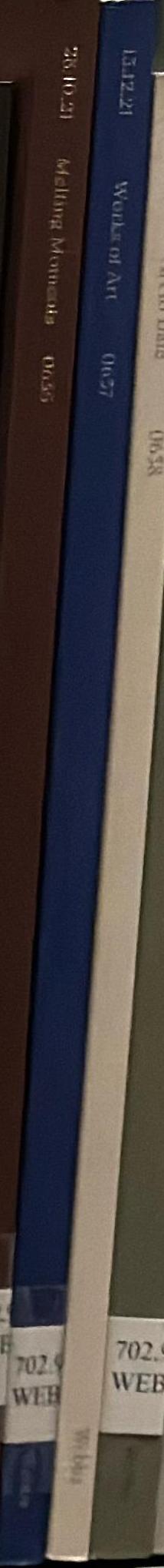 13.12.21 Works of art : [13 December 2021] / Webb's spine