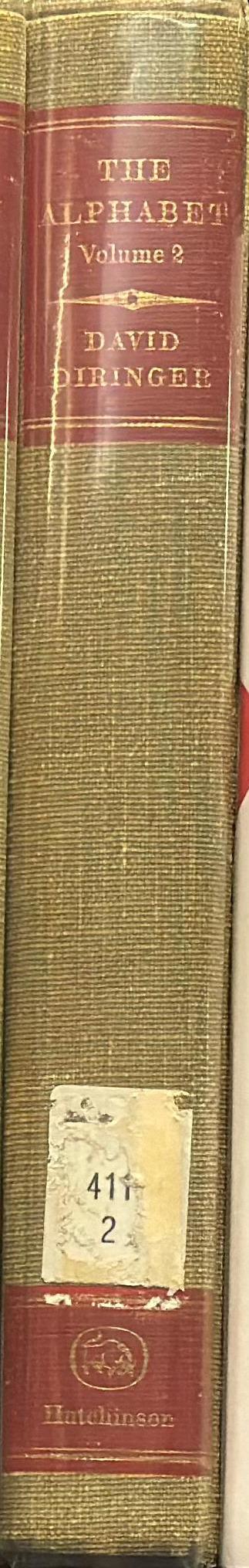 The alphabet : a key to the history of mankind : volume 2 / David Diringer spine