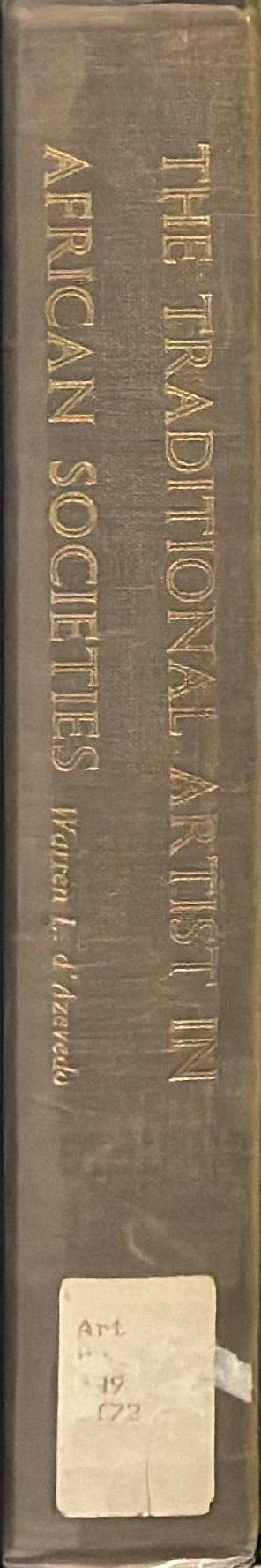 The traditional artist in African societies / Warren L. d'Azevedo spine