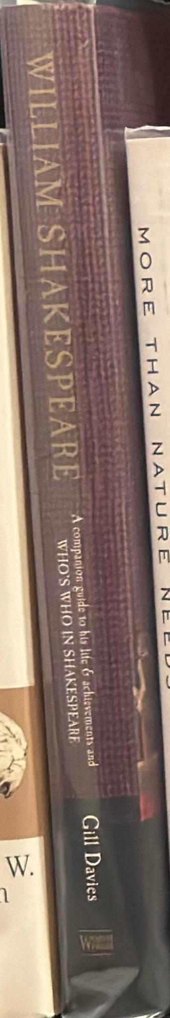 William Shakespeare : a companion guide to his life and achievements : who's who in Shakespeare : the characters' proper names and sources of all the plays and poems / Gill Davies spine
