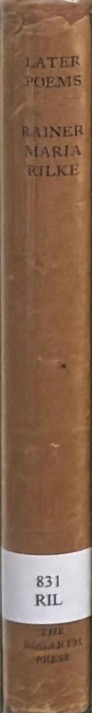 Later Poems spine