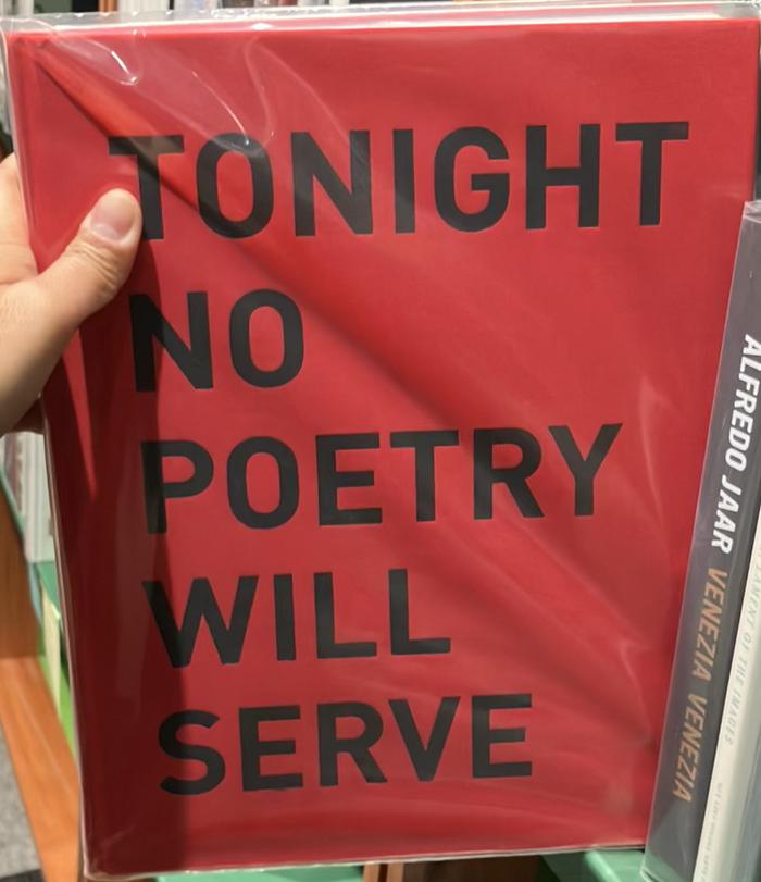 Alfredo Jaar : tonight no poetry will serve live cover