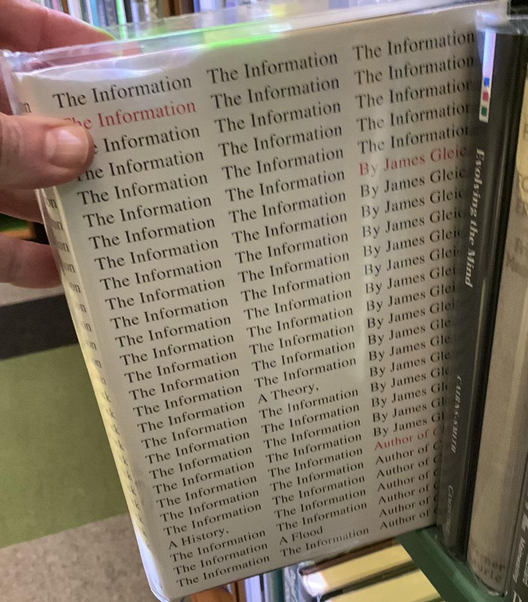 The information : a history, a theory, a flood live cover