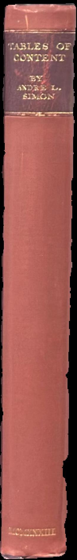 Tables of content : leaves from my diary live spine
