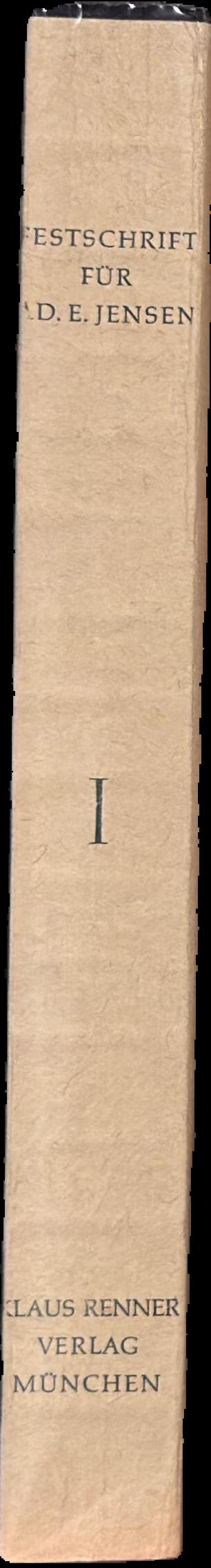Festschrift for Ad. E. Jensen : Teil II live spine