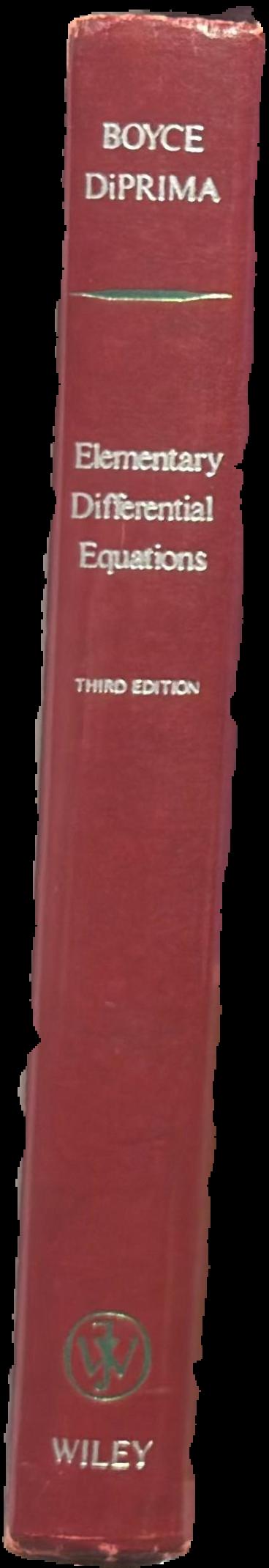 Elementary differential equations / William E. Boyce and Richard C. DiPrima live spine