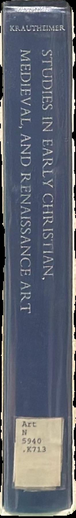 Studies in early Christian, Medieval, and Renaissance art live spine