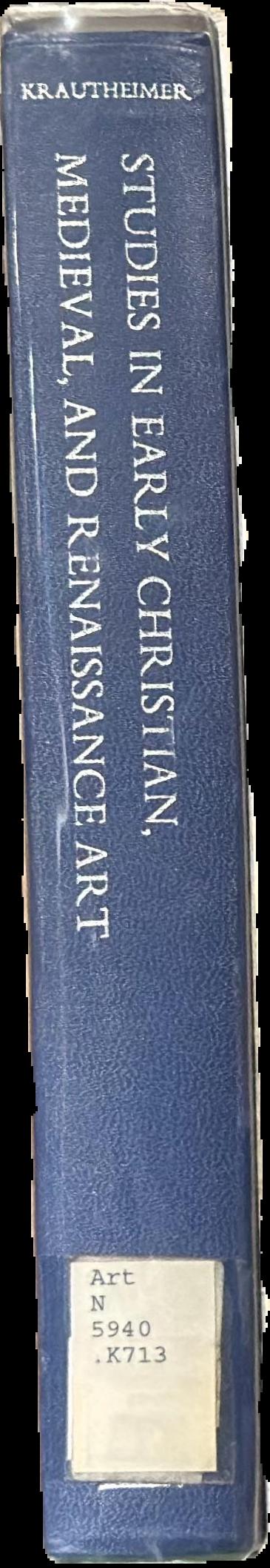 Studies in early Christian, Medieval, and Renaissance art live spine