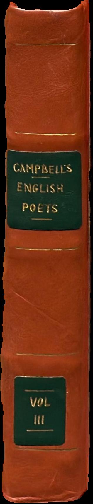 Specimens of the British poets : with biographical and critical notices, and an essay on English poetry / by Thomas Campbell live spine
