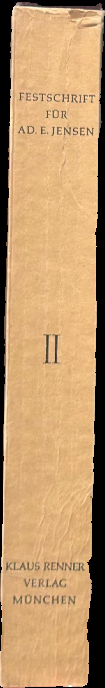 Festschrift for Ad. E. Jensen : Teil II live spine