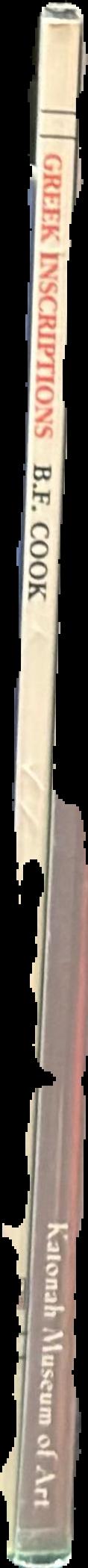 Greek inscriptions / B.F. Cook live spine