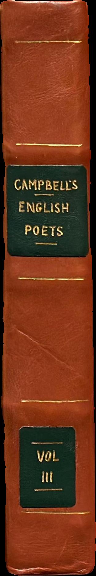 Specimens of the British poets : with biographical and critical notices, and an essay on English poetry live spine