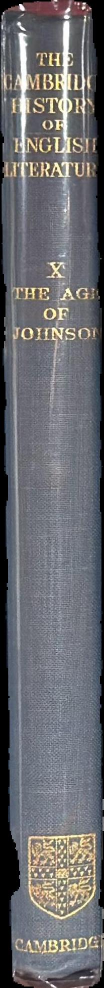 The Cambridge history of English literature : volume X : the age of Johnson live spine