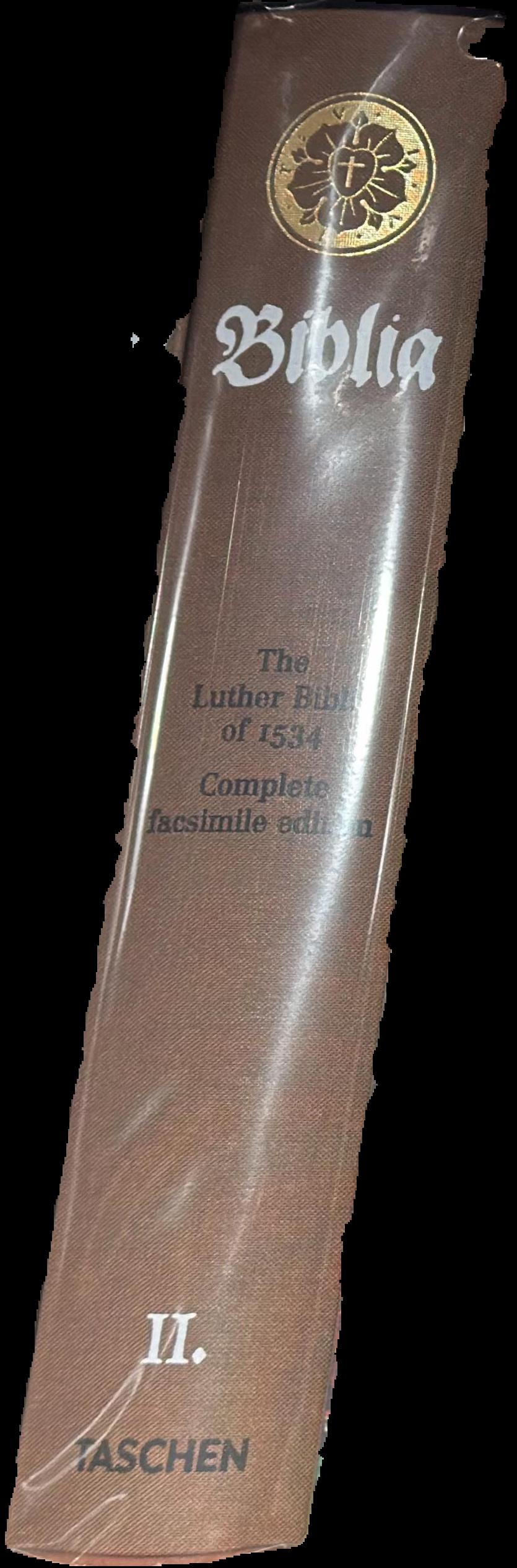 Biblia : the Luther Bible of 1534 : complete facsimile edition from the workshop of Lucas Cranach / introduction, Stephan Füssel. live spine