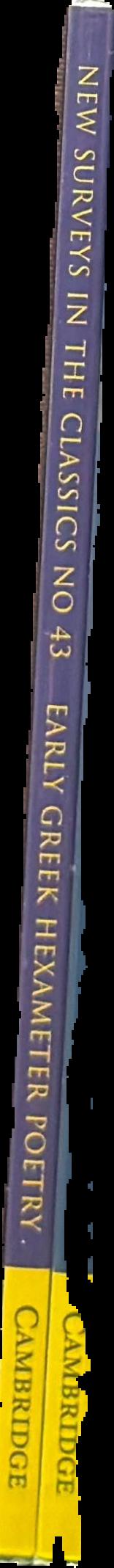 Early Greek hexameter poetry live spine