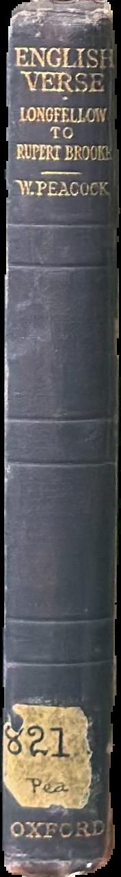 English verse : in five volumes : volume V : Longfellow to Rupert Brooke live spine