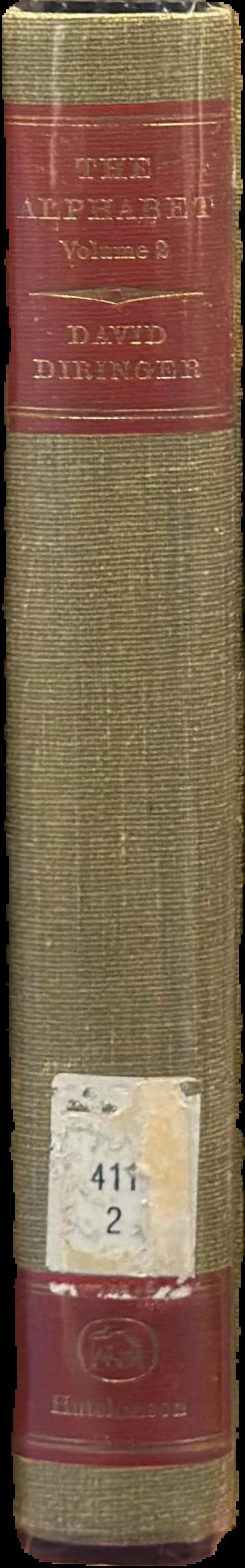 The alphabet : a key to the history of mankind : volume 2 / David Diringer live spine