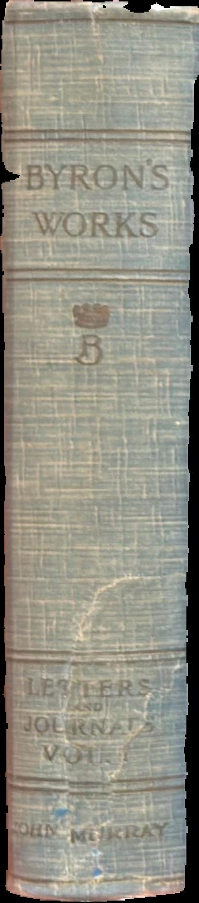 The works of Lord Byron : letters and journals, volume 1 live spine