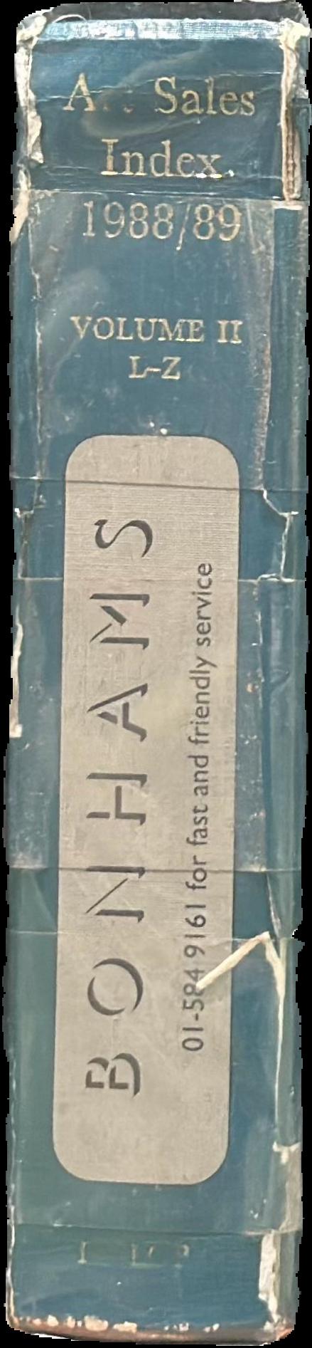 The art sales index 1988/89 : volume II : oil paintings, watercolours and drawings : artists L-Z ; sculptures, bronzes and three dimensional works of art : artists A-Z live spine