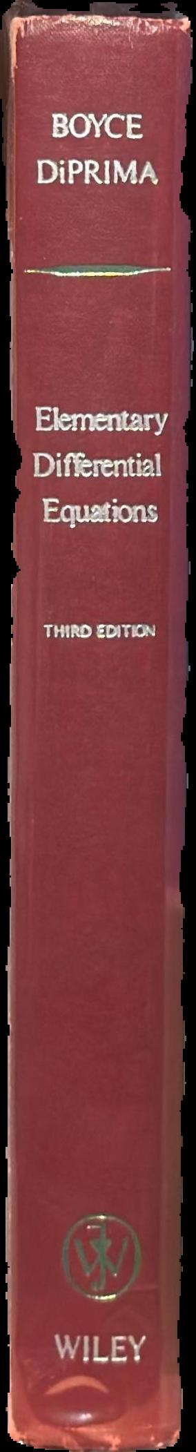 Elementary differential equations / William E. Boyce and Richard C. DiPrima live spine