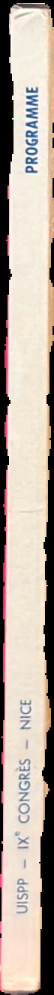 Programme du IXe Congrès international des sciences préhistoriques et protohistoriques : programme live spine
