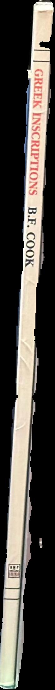 Greek inscriptions / B.F. Cook live spine