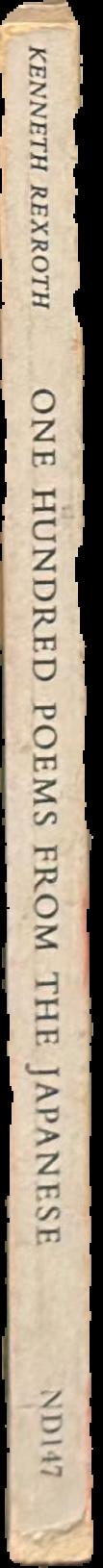 One hundred poems from the Japanese / by Kenneth Rexroth live spine