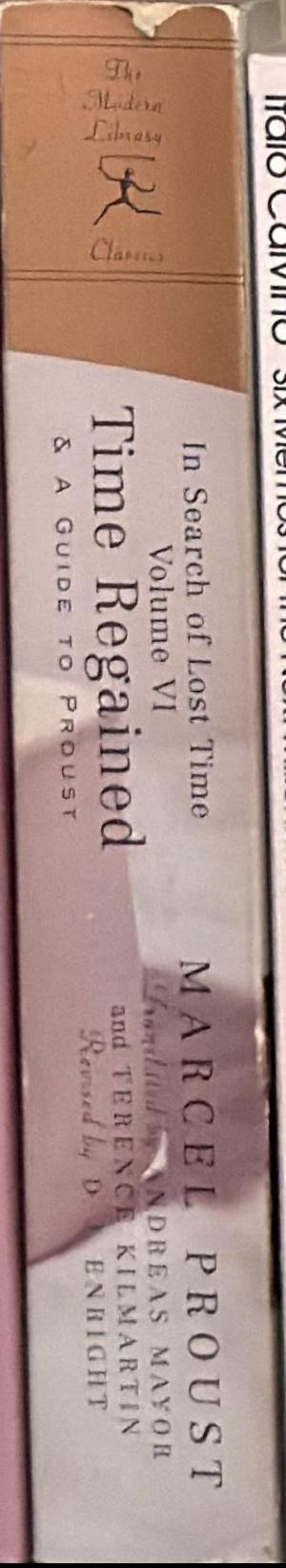 In search of lost time : volume VI : time regained & a guide to Proust live spine