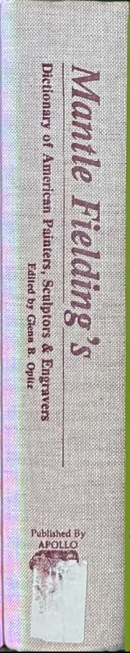 Mantle Fielding's Dictionary of American painters, sculptors & engravers live spine