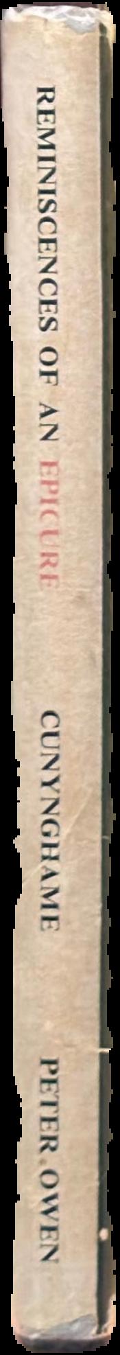Reminiscences of an epicure / Francis Cunynghame live spine