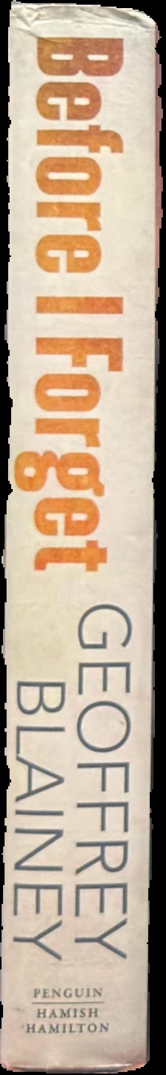 Before I forget : an early memoir live spine