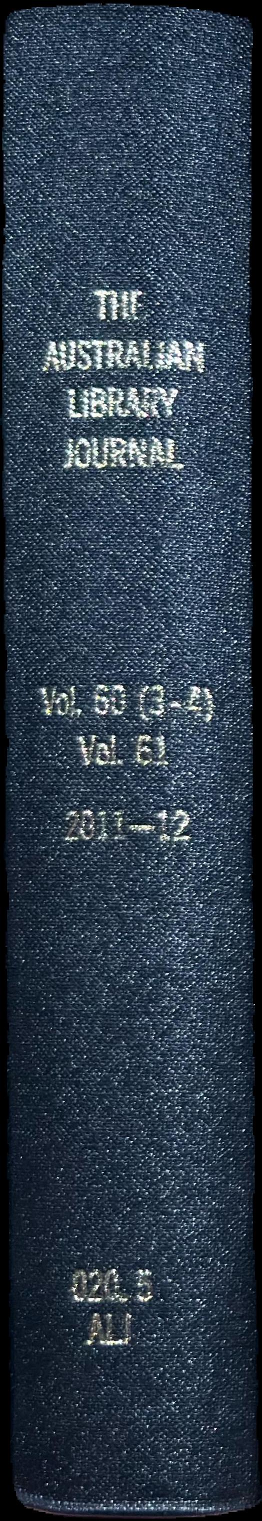 Journal of the Australian Library and Information Association live spine