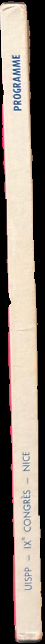 Programme du IXe Congrès international des sciences préhistoriques et protohistoriques : programme live spine
